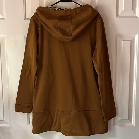 Zanzea Women’s Junior’s Size XL Zippered Asymmetric Hoodie Brown Leopard Print - Picture 5 of 5